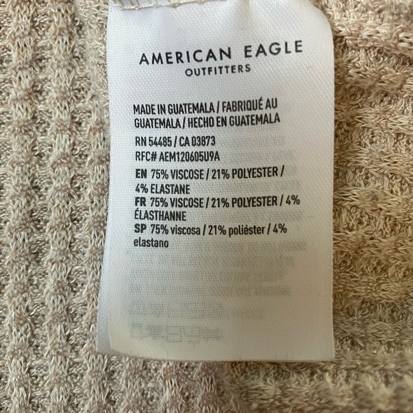 American Eagle Soft Tan Waffle Knit Sweater - Picture 4 of 5